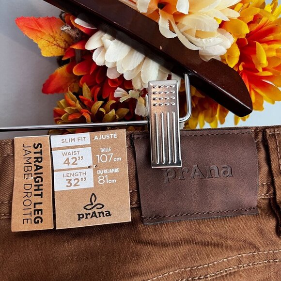 prAna Mens BRIDGER Slim Fit Stretch Jean 42"W 32" Inseam in Brown - Picture 5 of 9